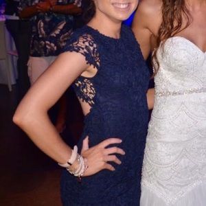 Lulus Navy Blue Lace Dress